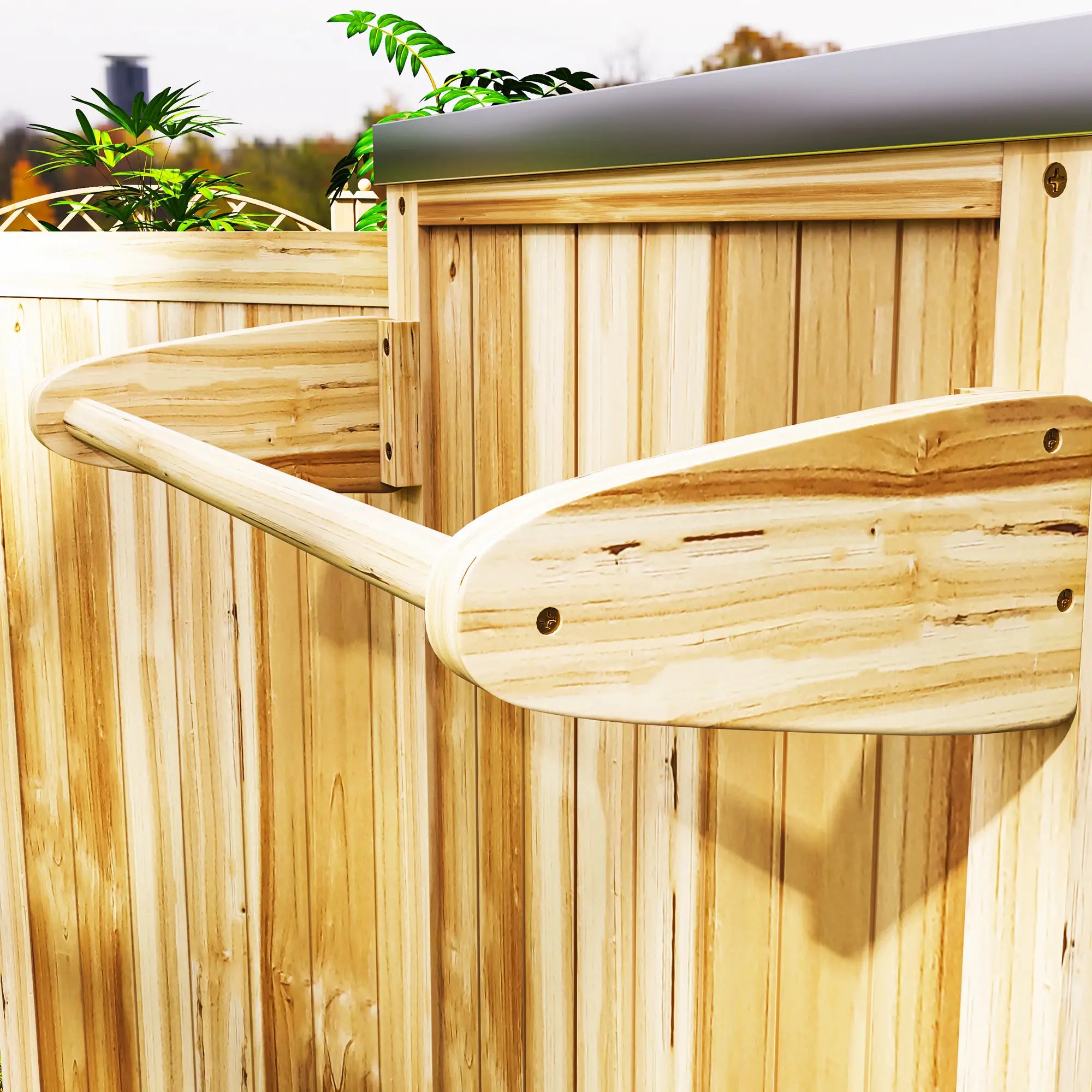 Outsunny Isola Barbecue da Esterno con Ruote in Legno Massello