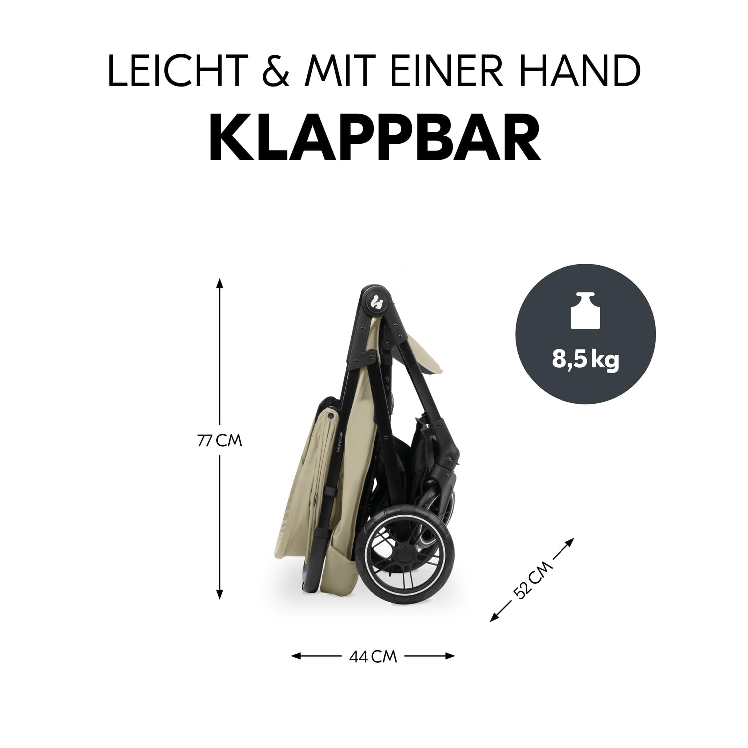 hauck Set Trio 3in1 Shop N Care con Passeggino, Navicella, Seggiolino Auto dalla nascita fino a 22 kg, Chiusura Compatta, Reclinabile, Portabicchieri & Vassoio, Protezione UV 50+ (Grey)