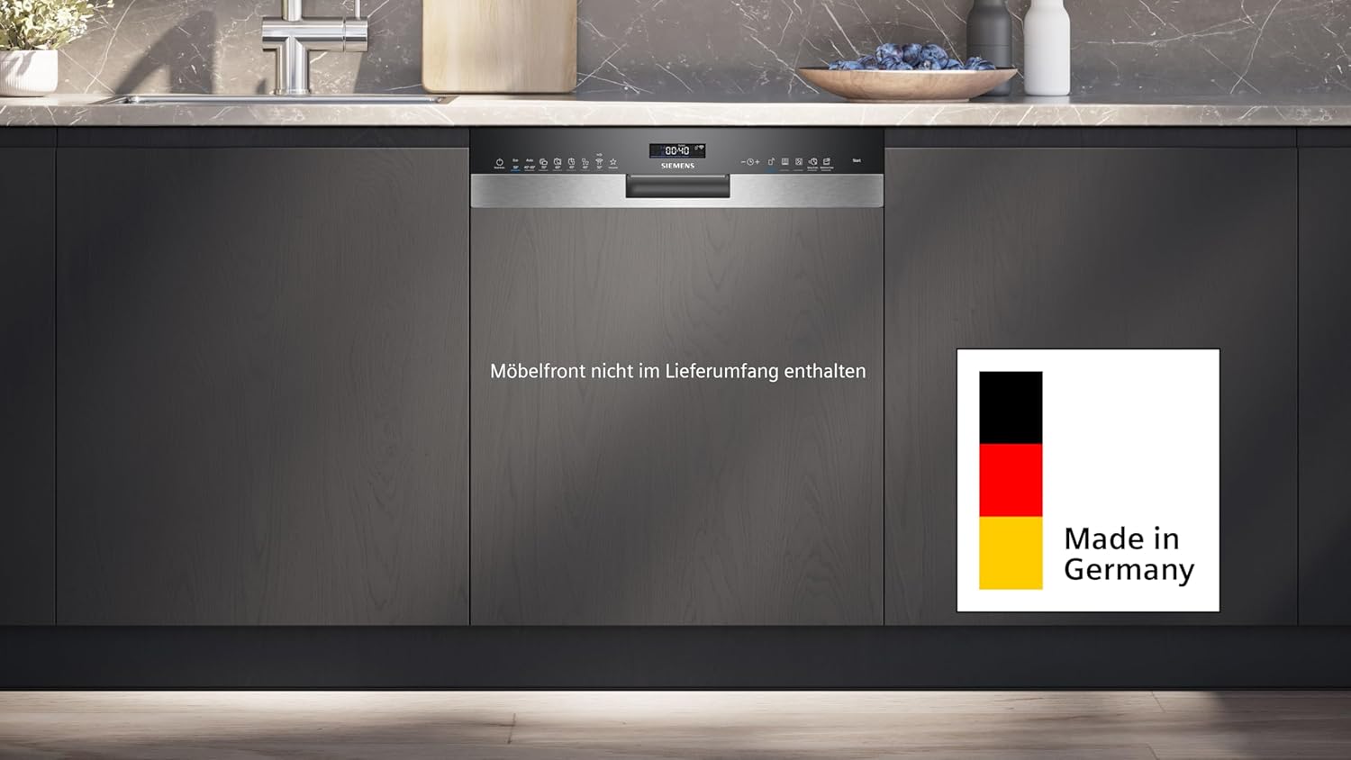 Siemens SN43ES14VE, lavastoviglie intelligente iQ300, lavastoviglie da incasso con cassetto portaposate, 60 cm, apertura automatica della porta grazie ad autoOpen dry, particolarmente silenziosa con motore iQdrive, aquaStop, acciaio inossidabile