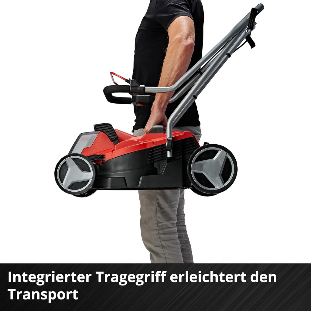 Einhell Akku-Rasenmher GE-CM 18/33 Li-Solo Power X-Change (18 V, 33 cm Schnittbreite, bis 200 m, Brushless, 30L Grasfangkorb, 25-65 mm Schnitthhe, ohne Akku)