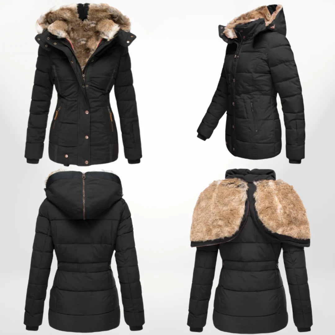 Warmer Wintermantel mit Pelz für Frauen, ideal für zustzlichen Komfort und Stil