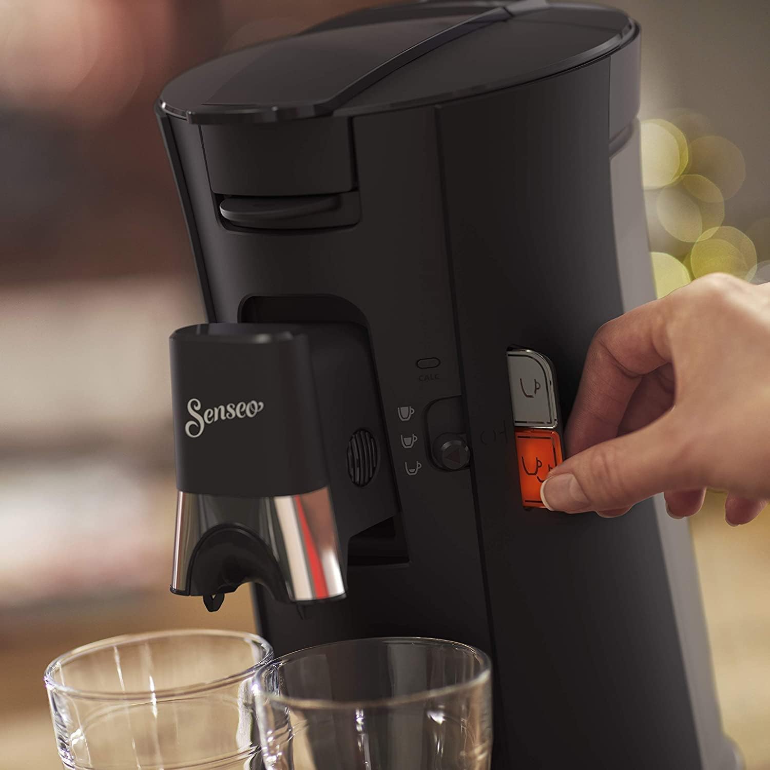 Philips Senseo Select CSA240/20 Macchina da caffè a cialde (selezione intensità Plus, funzione Memo, in plastica riciclata), Nero Eco