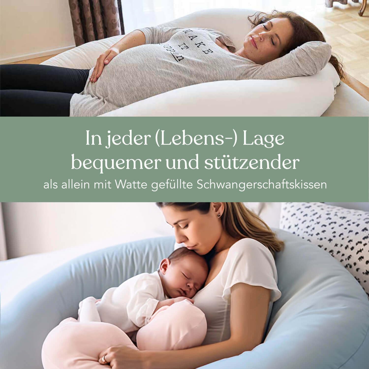 Traumreiter Visco XXL Seitenschläferkissen mit Bezug Baumwolle Graphit Grau, Hybrid Kissen + 1cm Memory Foam, U förmiges Schwangerschaftskissen Gel Body Pillow Komfortkissen Ergonomie Zertifiziert
