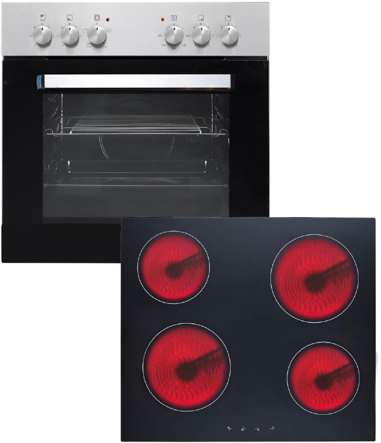 PKM KH-BIC3-I GK IX-2 Set forno da incasso in acciaio inox 60 cm con piano cottura in vetroceramica