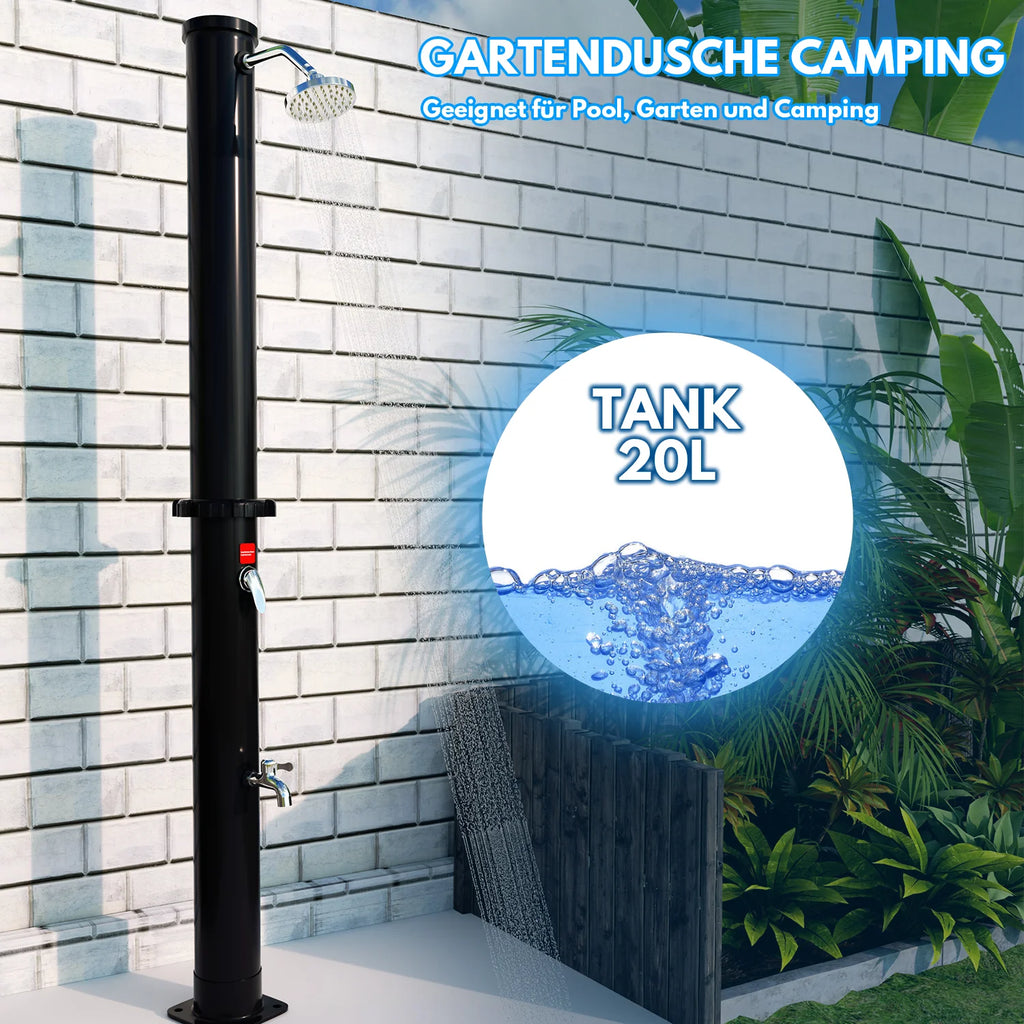 Sonnewelt Solardusche mit Duschkopf und Fudusche 20L