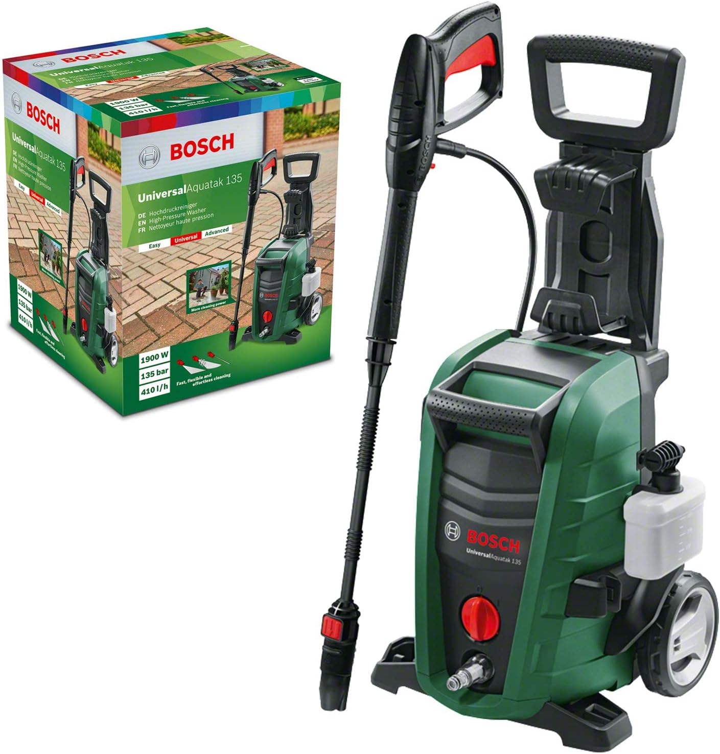 Idropulitrice Bosch EasyAquatak 120 - 1500 Watt, 120 bar, accessori versatili, design compatto, inclusi tubo e ugelli