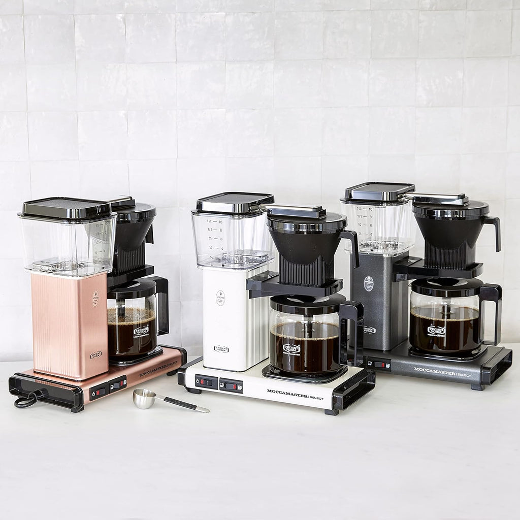 Moccamaster KBG Select, Kaffeemaschine, Retro Kaffeemaschine, Filterkaffee, Off-White, 1.25L