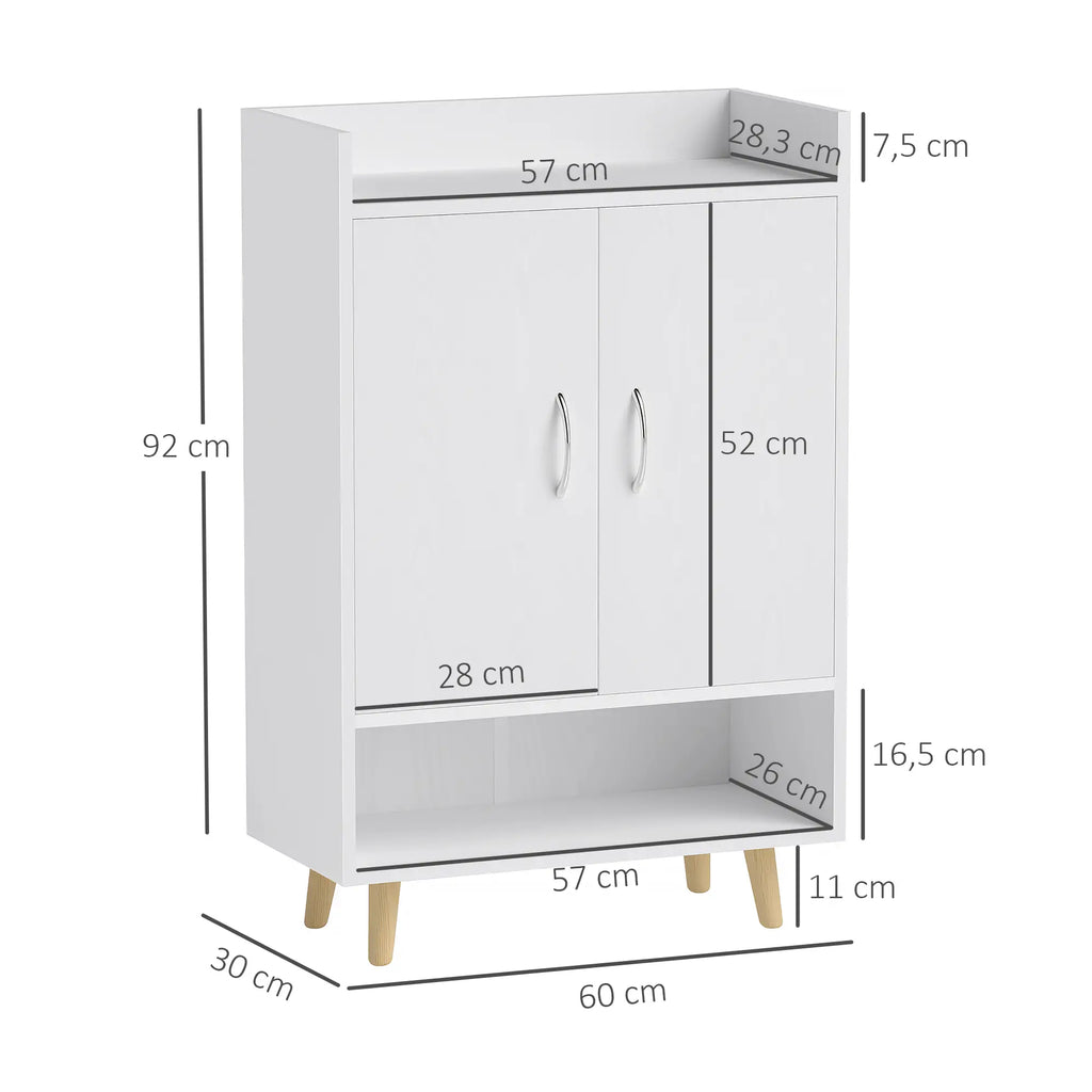 HOMCOM Schuhschrank mit viel Stauraum und kippsicherem Design Weiß
