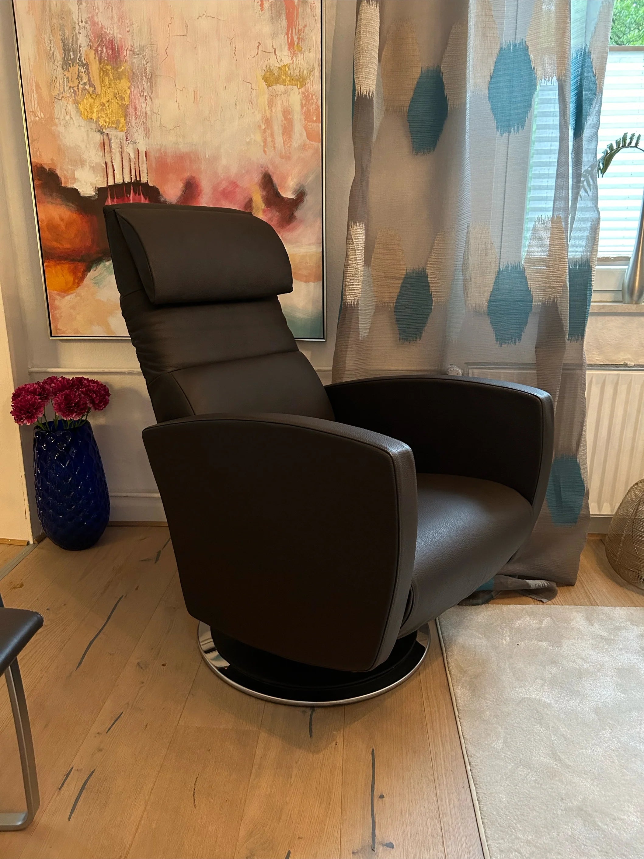 Strssle Relaxsessel Age kleiner verstellbarer Sessel, Leder dunkelbraun