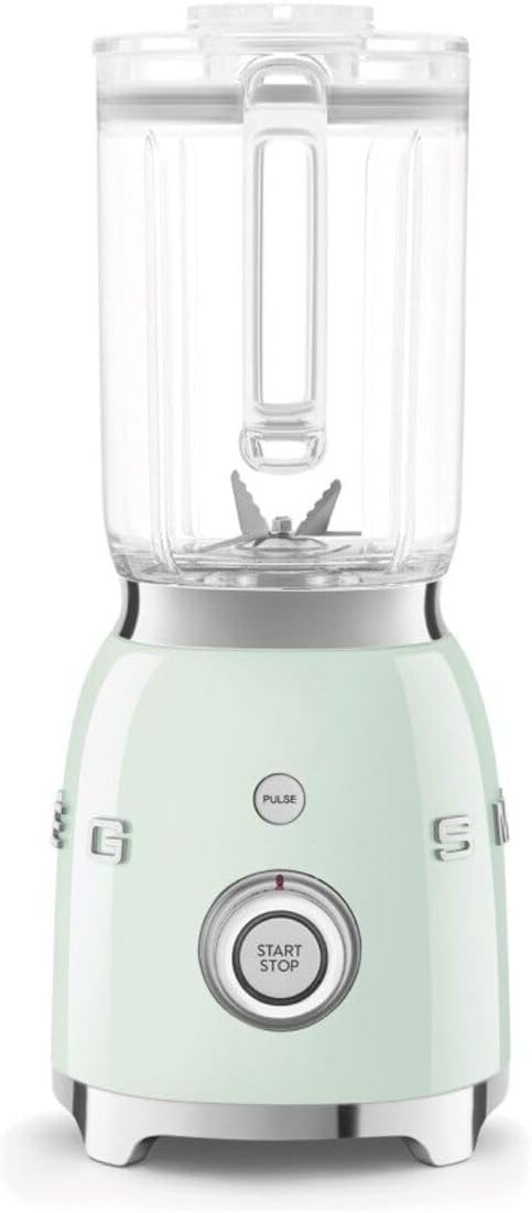 Smeg, BLF03PKEU, Frullatore da tavolo da 1,5 l, 4 velocità, 4 programmi automatici, Doppia lama rimovibile, Coperchio trasparente con tappo dosatore, Antiscivolo, 800W, Rosa