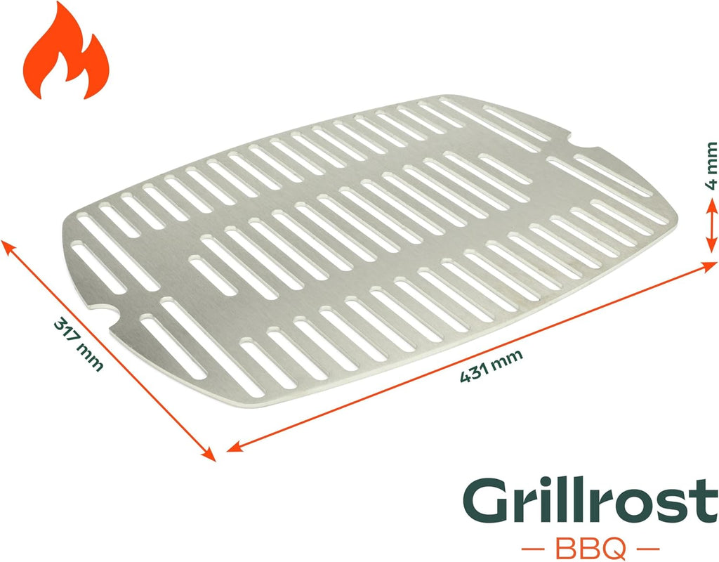 Griglie in acciaio inox per Weber Q300/3000 | lavabili in lavastoviglie - set da 2 pezzi
