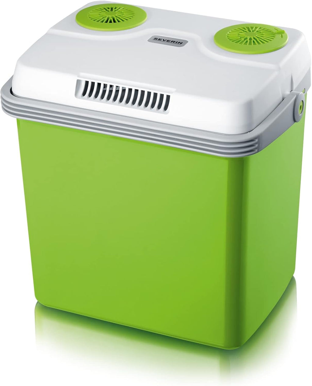 SEVERIN Electric Cool Box with a Cooling and Warming Function, 20 L, Incl. 2 Connections: 220 - 240 V / 12 V DC, KB 2922, Green-Grey, With additional USB connection, 28 l