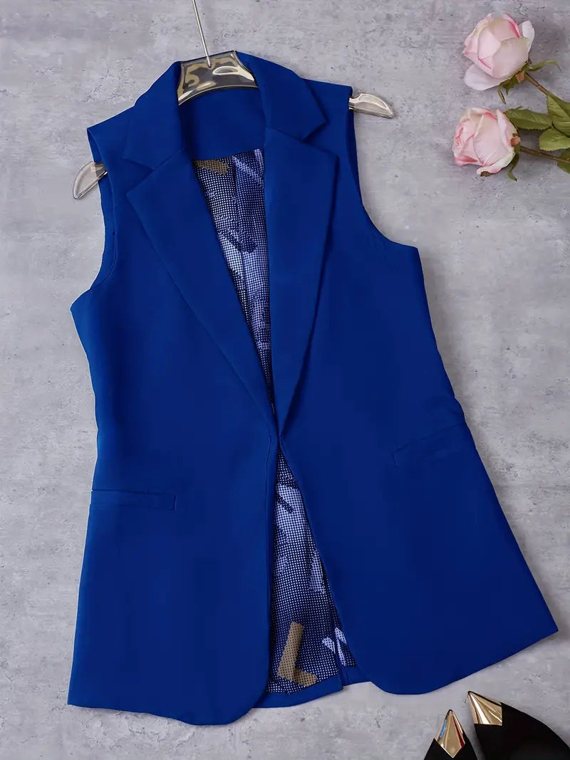 Meadow - Elegant Solid Color Sleeveless Hoodie Vest