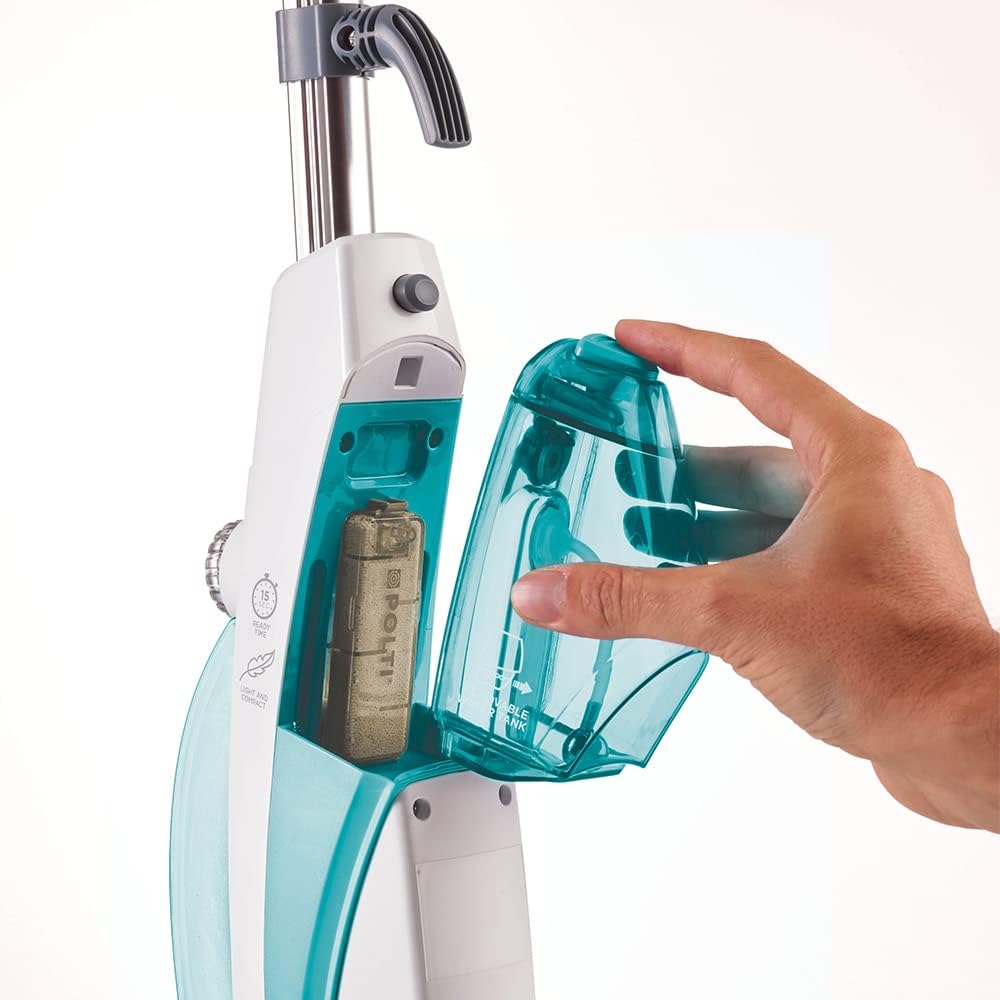POLTI Vaporetto SV460_Double Dampfbesen, Doppelfunktion mit tragbarem Dampfreiniger, ttet und beseitigt 99,9%* der Viren, Keime und Bakterien, mit zuszlichen Wischtüchern, 17 Zubehrteile