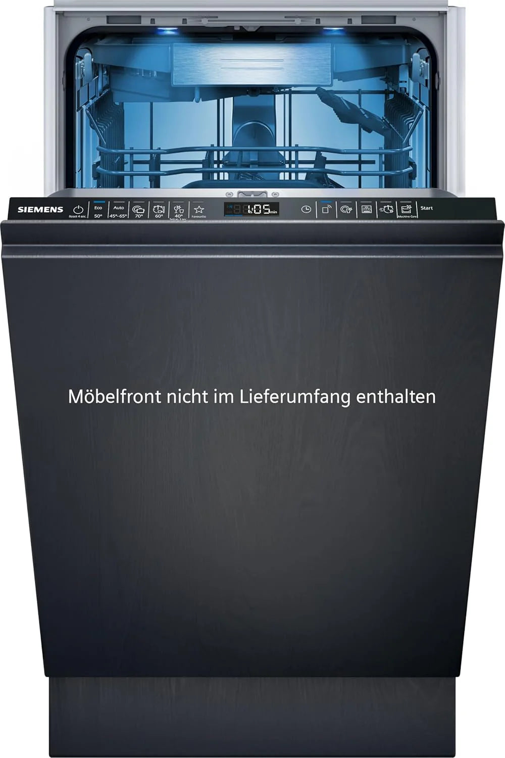 Siemens SR65YX08ME, iQ500 Lavastoviglie smart a scomparsa totale, larghezza 45 cm, cassetto portaposate, Zeolith, extra silenziosa, aquaStop, apertura automatica della porta a fine programma, varioSpeed, illuminazione interna