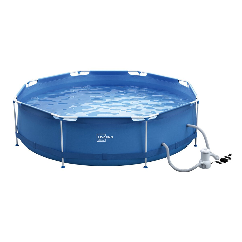 LIVARNO home Piscina con telaio in metallo, Ø 300 x H 76 cm - Articolo di seconda scelta, pari al nuovo