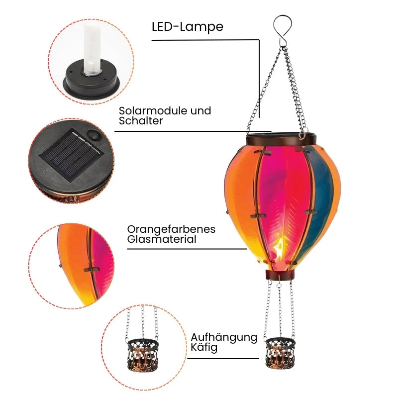 LumiBalloon - Lanterna Solare a Pallone Aerostatico con Effetto Fiamma