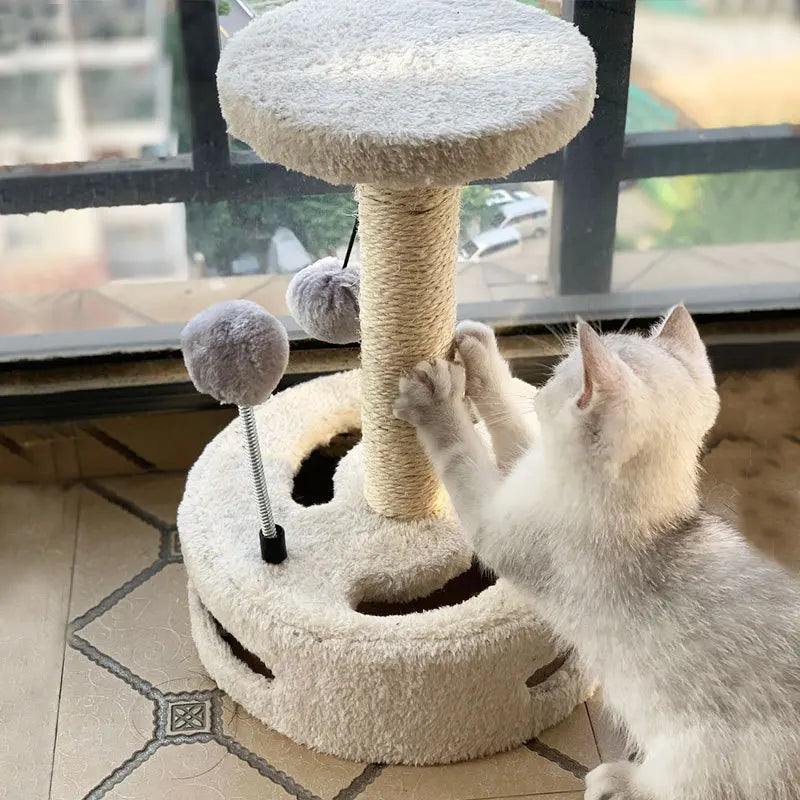 Eleganter Katzen-Kratzbaum im Blumen-Design – Ideal für kleine Rume