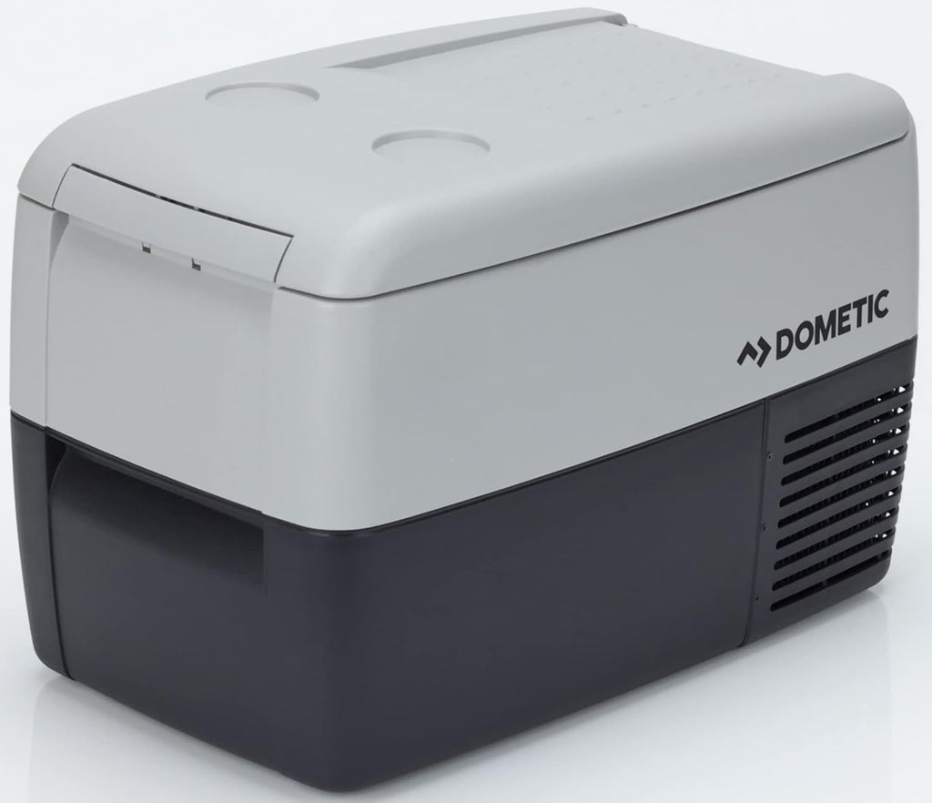 DOMETIC CoolFreeze CDF 36, tragbare elektrische Kompressor-Kühlbox/Gefrierbox, 31 Liter, 12/24 V für Auto, LKW oder Boot mit Batteriewächter, Grau