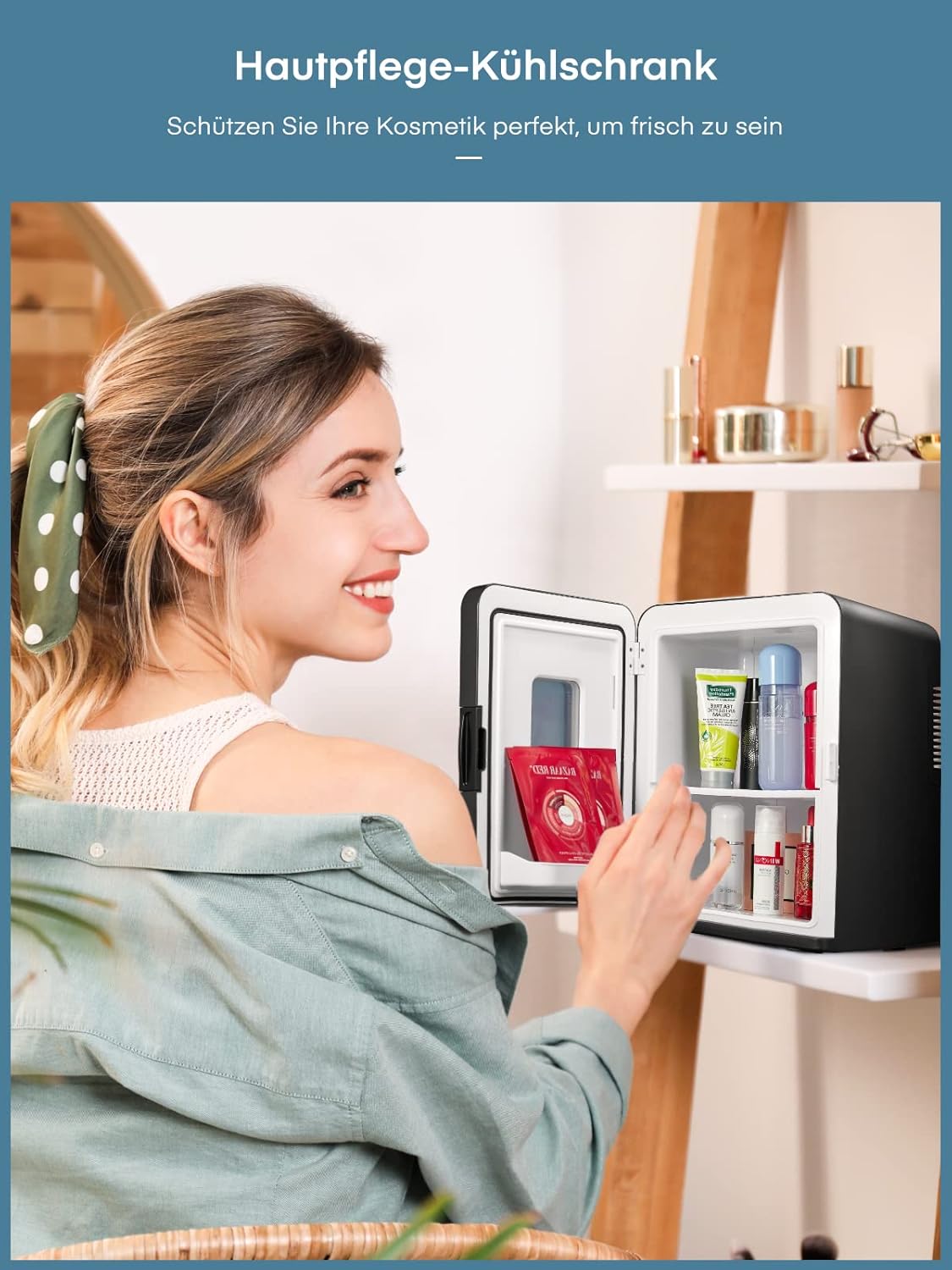 NORTHCLAN Mini Frigo per Camera 15 L, con 220 V CA/12 V CC per Uso in Auto e Casa, Frigorifero Portatile e Scaldavivande Perfetto per Bevande, Cosmetici, Snack, Modalità Max ed Eco, Nero
