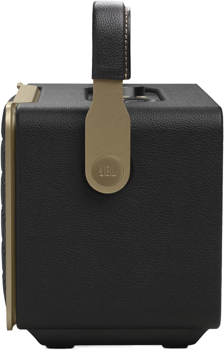 JBL Authentics 200 Smart Home Altoparlante – Cassa Bluetooth dal design retrò anni '70 – Con griglia Quadrex, Google Assistant, Alexa, AirPlay e JBL One App – Nero
