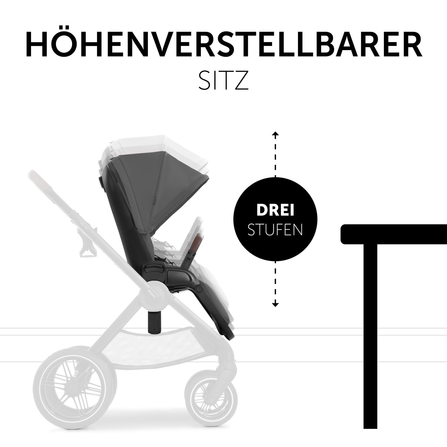 hauck Kinderwagen mit Beindecke Walk N Care ab Geburt bis 22 kg mit Liegefunktion, Becherhalter, Sitz Wendbar & Höhenverstellbar, Gummireifen, Teleskopgriff, UPF 50+, Zusammenklappbar (Dark Navy Blue9