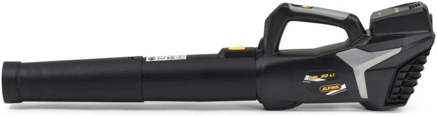 Soffiatore a batteria Alpina ABL 20 Li Kit, per un giardino curato, batteria da 20 V (4 Ah), 280 W, tubo rimovibile salvaspazio, include batteria e caricabatterie.