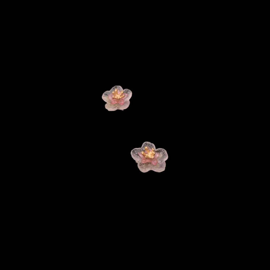 Orecchini a perno con fiore di pesco - Delicati