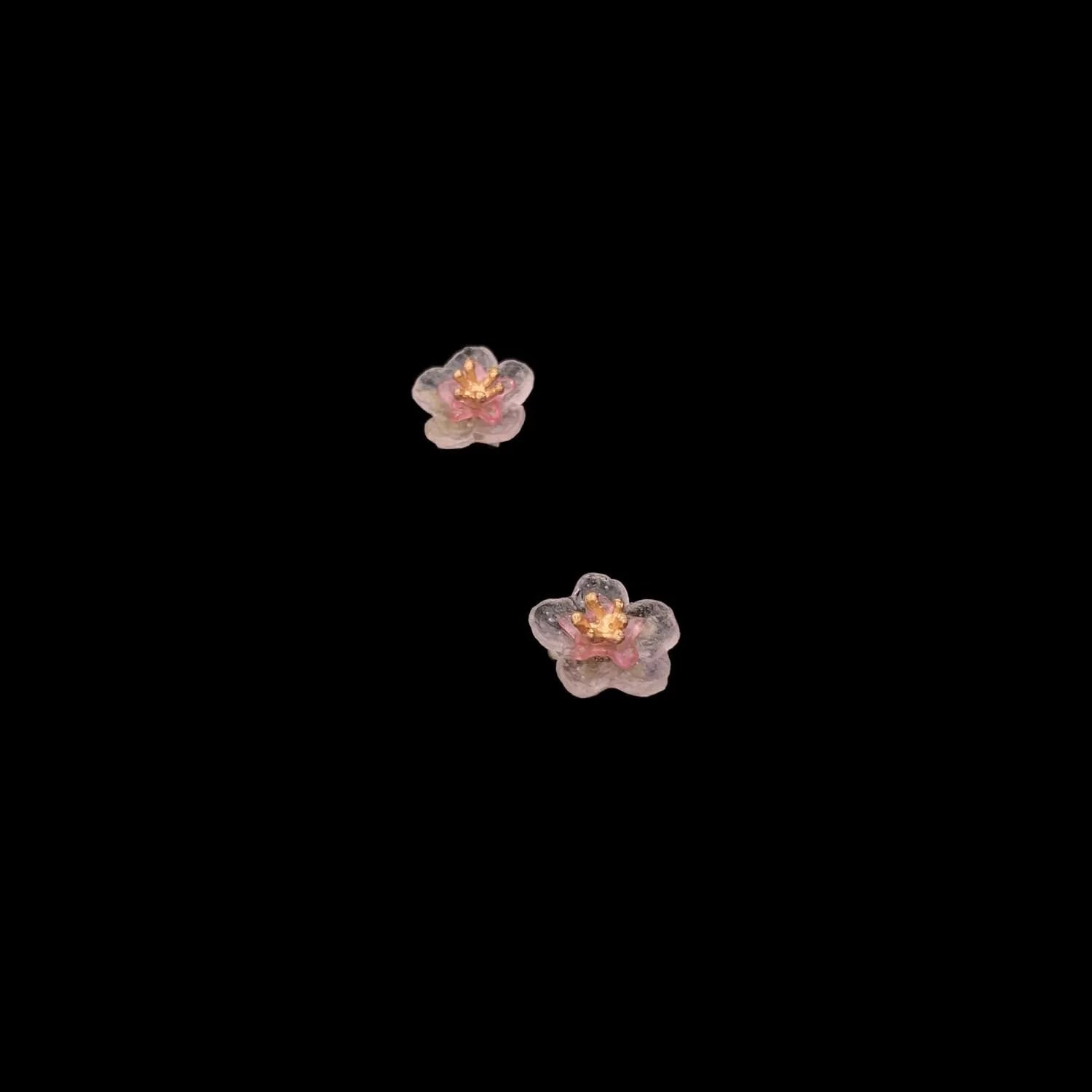 Orecchini a perno con fiore di pesco - Delicati