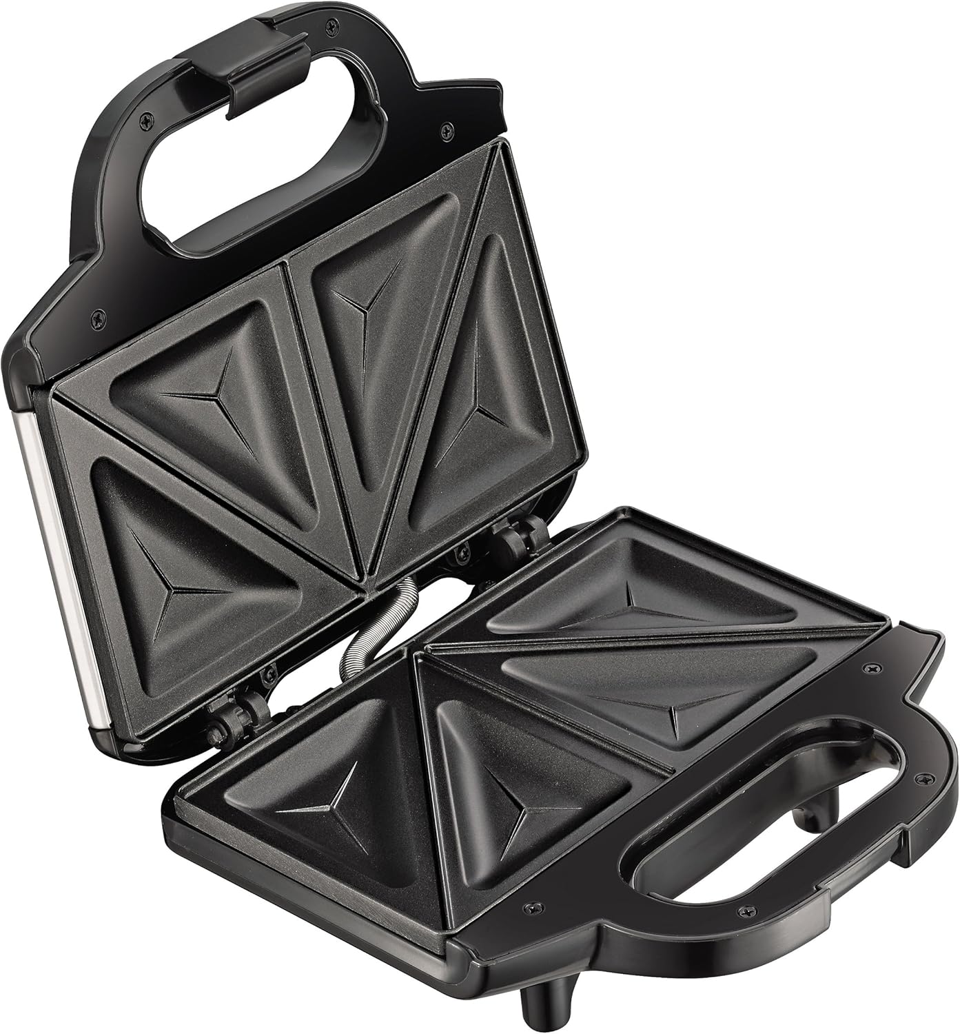 Tefal Express TT410D 2-Scheiben-Toaster, Schwarz, Edelstahl, 2 Scheiben, 850 W, 160 mm & Ultracompact Sandwichmaker SM1552 | für dreieckige Sandwichtoasts | 700W | 26.5 x 12 x 26 cm, Edelstahl/Schwarz