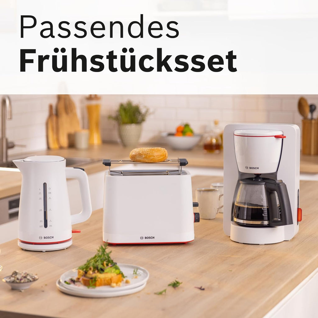 Bosch Filterkaffeemaschine MyMoment TKA3M134, Thermokanne 1 L, für 8-12 Tassen, Tropfstopp, schwenkbarer Filtertrger, Entkalkungsprogramm, abnehmbarer Wassertank, 1200 Watt, Schwarz matt
