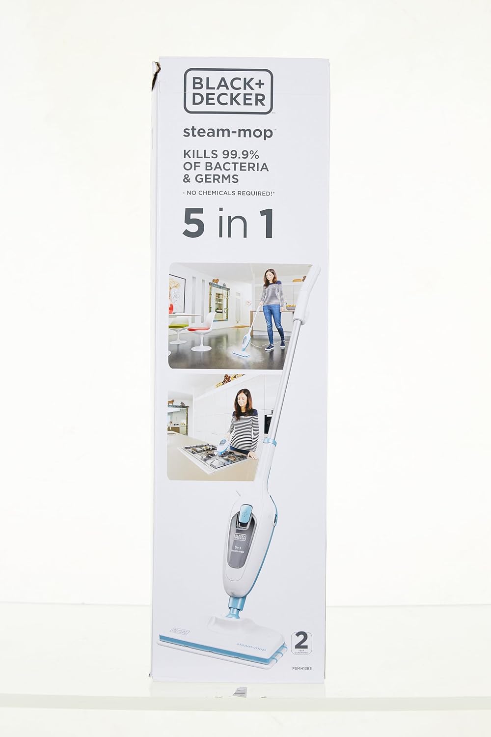 Black+Decker 1.300W 5-in-1 Dampfbesen Steam Mop FSM13E5 (Dampfreiniger für hygienische, gründliche Sauberkeit, abnehmbarer Stiel, einfache Bedienbarkeit, inkl. 5-teiliges Zubehrset)