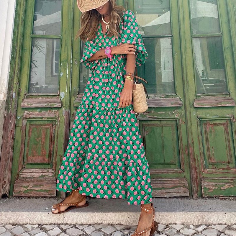 Lainey - Grünes langes Kleid