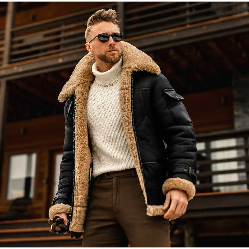Lozenda - Kragen Daunen Pelzkragen Jacke für Mnner