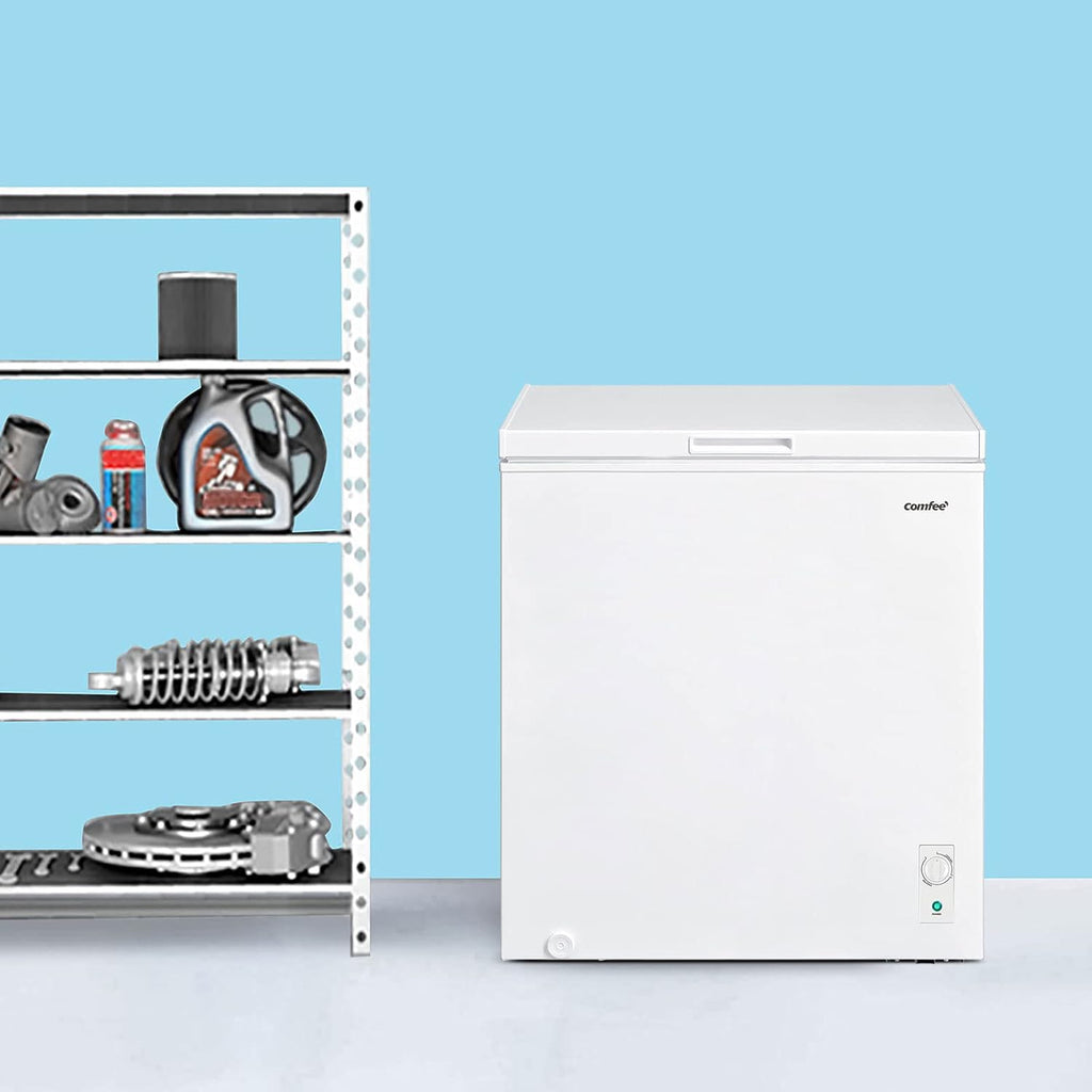 Comfee RCC100WH2(E) Congelatore a Pozzo/169 kWh/anno/85cm di altezza/99L/38dB/Bassa rumorosità/Tubo a D ad alta efficienza/Adatto a diversi scenari d'uso/Termostato regolabile/Bianco
