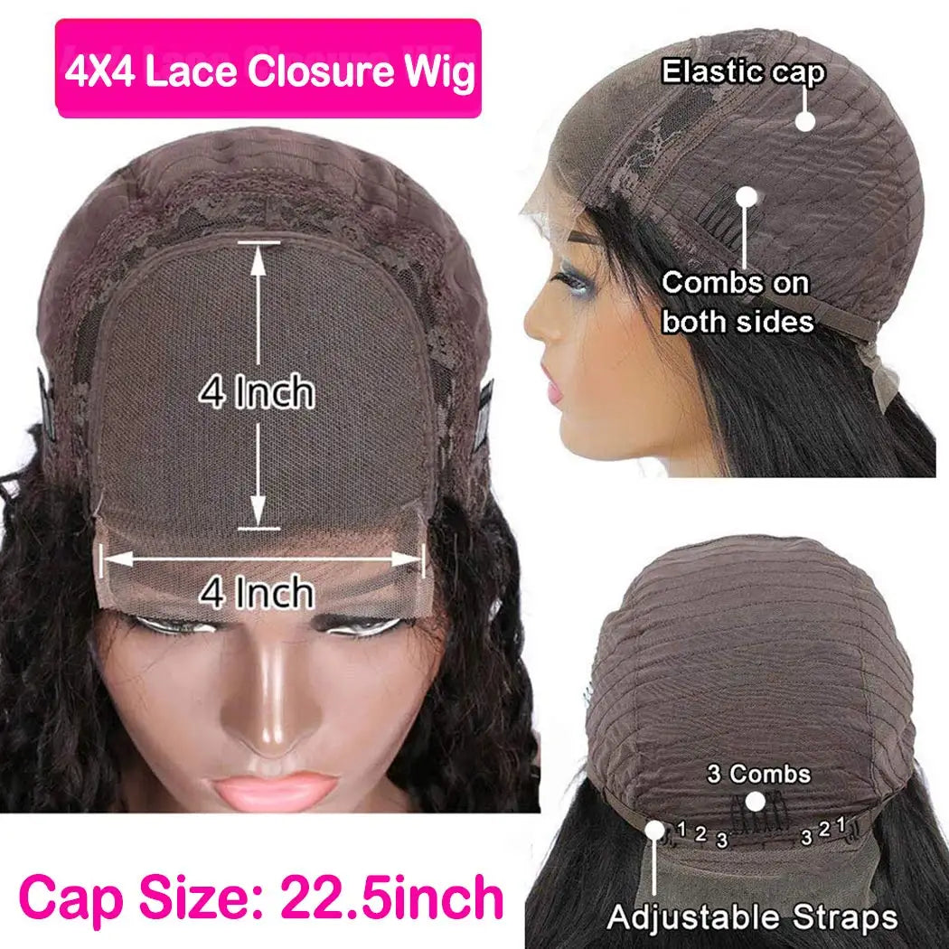 Parrucca bob corta in capelli umani ricci intensi con chiusura in pizzo 4x4 e baby hair