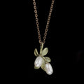 Orangenblüte - Kette mit Anhnger Bltter & Perlen