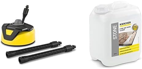 Krcher Flchenreiniger T-Racer T 5 (Spritzwasserschutz, für groe Flchen, zwei Flachstrahldüsen, Handgriff für senkrechtes arbeiten), schwarz-gelb