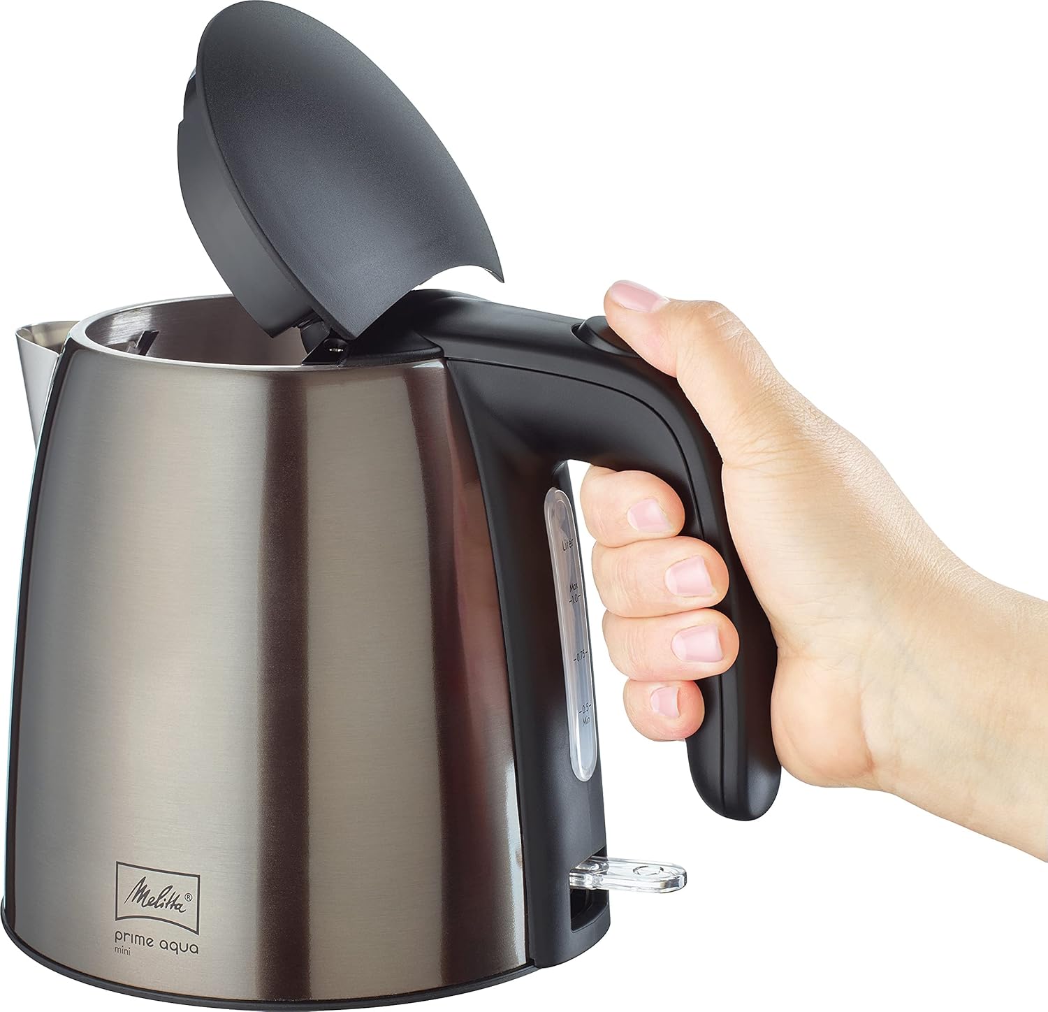 Melitta AromaFresh - Macchina da caffè con filtro - con caraffa in vetro - macinacaffè integrato - funzione timer - 10 tazze - Pure Black