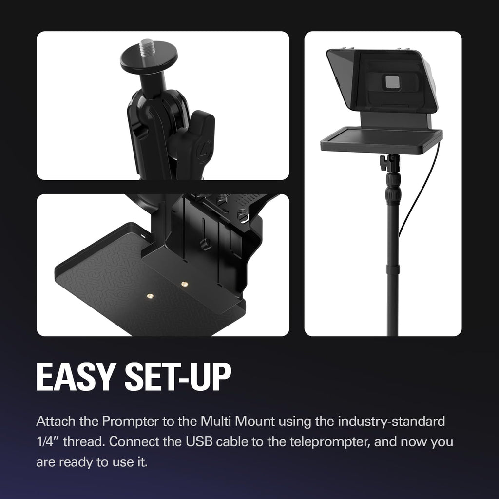 Elgato Prompter – Teleprompter mit integriertem Bildschirm für YouTube, Twitch, Zoom, Teams und mehr, unterstützt DSLR/Webcam/Smartphone, Drag&Drop-Monitoranzeige, funktioniert mit Mac/PC&Stream Deck