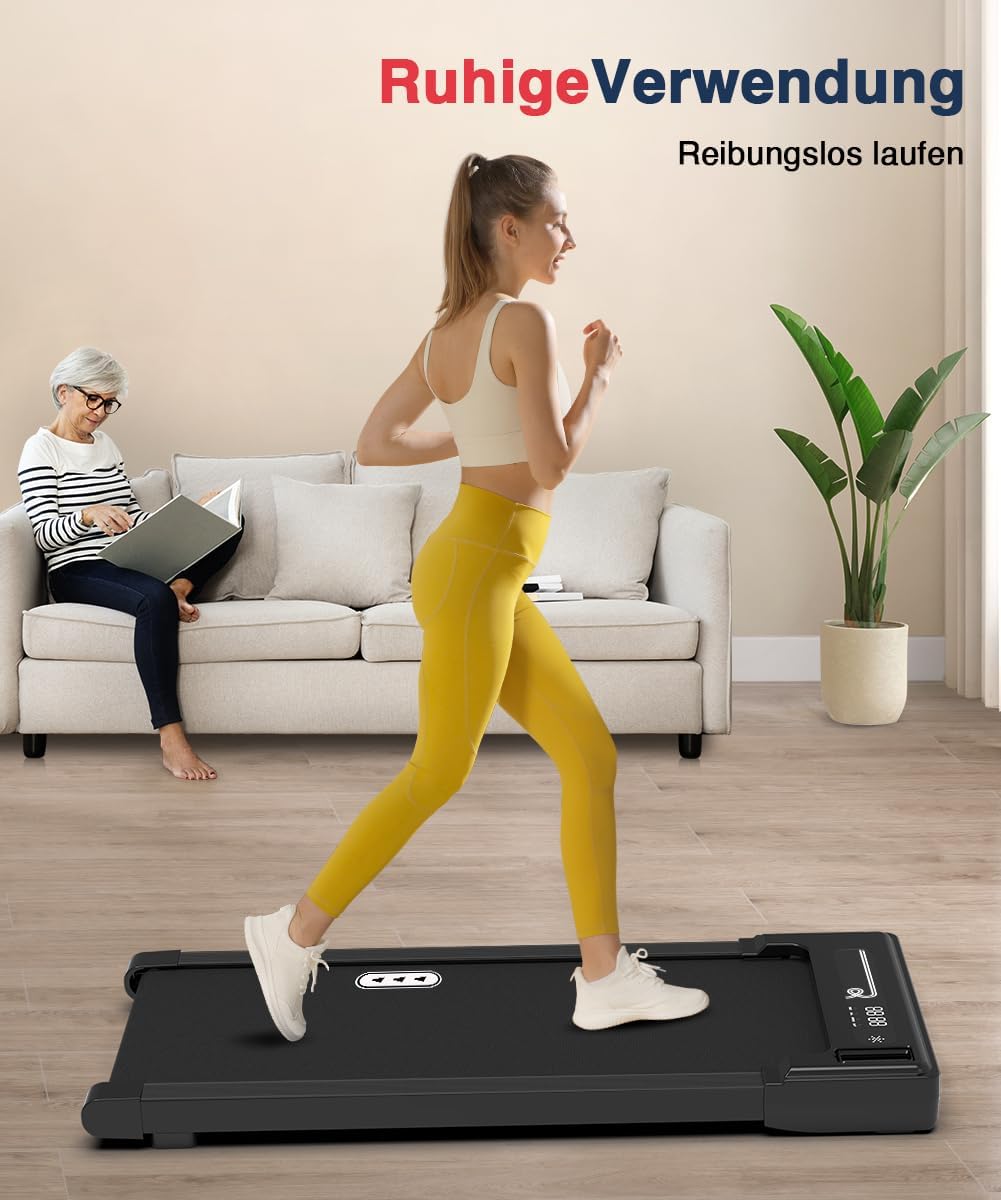 Redliro Tapis Roulant, Tapis Roulant per Casa con Telecomando e Display a LED, Tapis Roulant Compatto e Silenzioso Sottoscrivania per Casa/Ufficio 1-6km/h