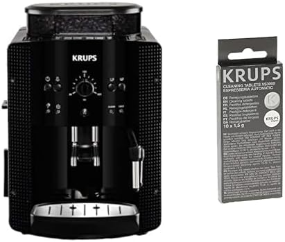 Krups Arabica Picto Macchina da Caffè Automatica, Bocchetta Vapore, Funzione 2 Tazze, Manopola Rotante, Facile Pulizia, Macchina da Caffè, Nera, EA810870