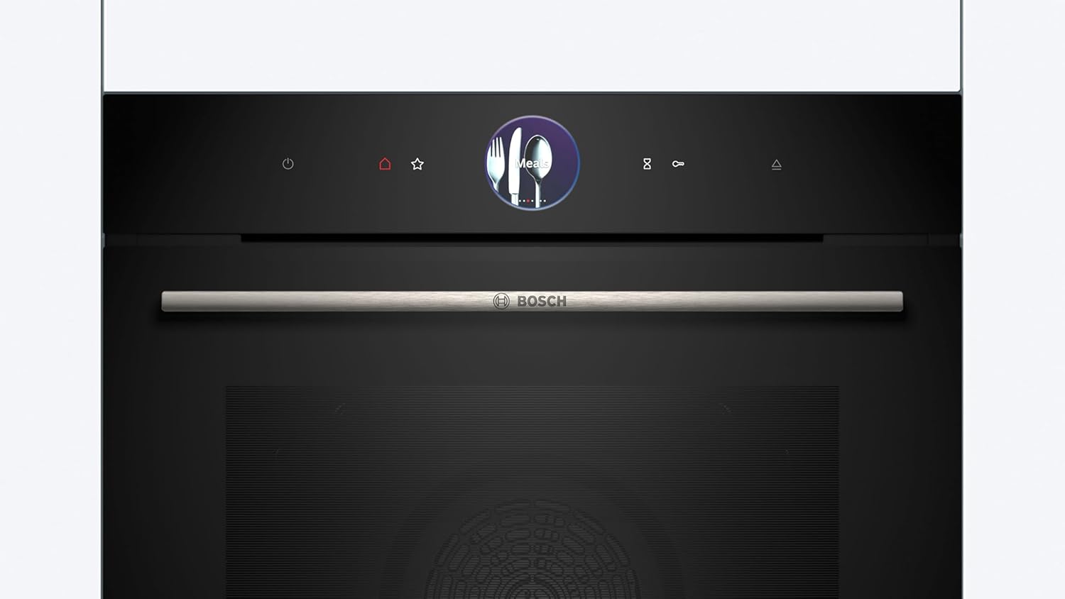 Bosch HMG7361B1, Serie 8 Forno da incasso intelligente con funzione microonde, 60 x 60 cm, Made in Germany, Nero, Air Fry, Anello di controllo digitale, Display touch, Programmi automatici, Supporto per la pulizia