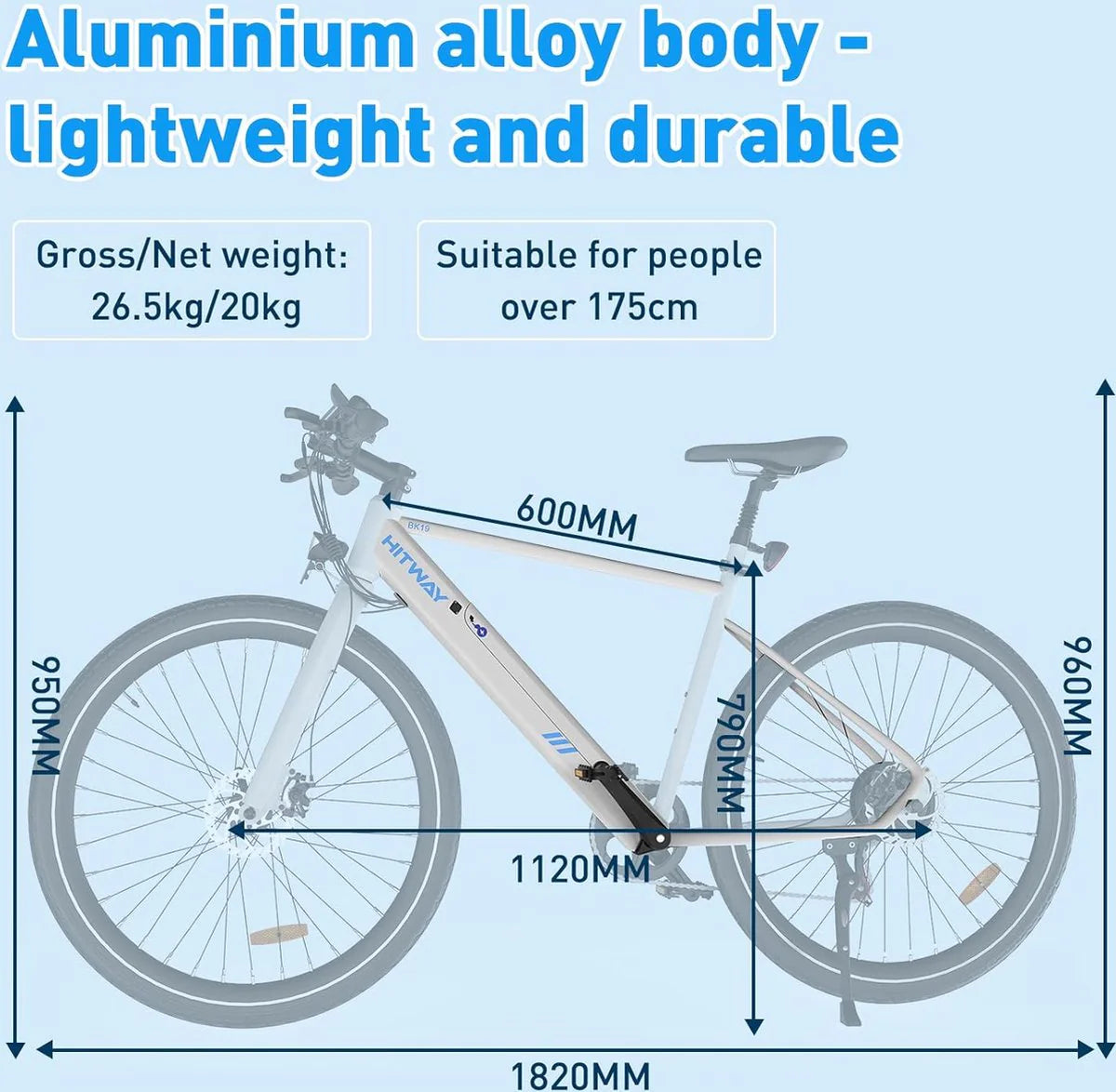 HITWAY BK19 E-Bike – 250W, 36V, 700c, Aluminiumrahmen