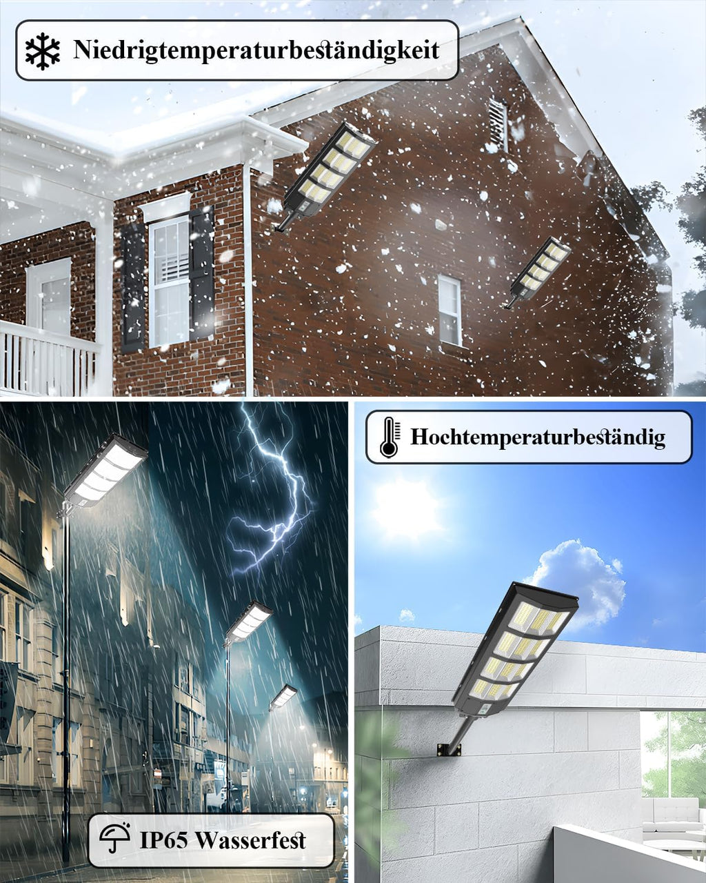 Bellanny 600W LED Solar Straßenlaterne | 6500K Wandleuchte mit Bewegungsmelder Sensor | IP65 Wasserdichte Straßenlampe Außen-Sicherheitsbeleuchtung Strahler für Garten Hof Garage Haustüren Wege,4Pcs