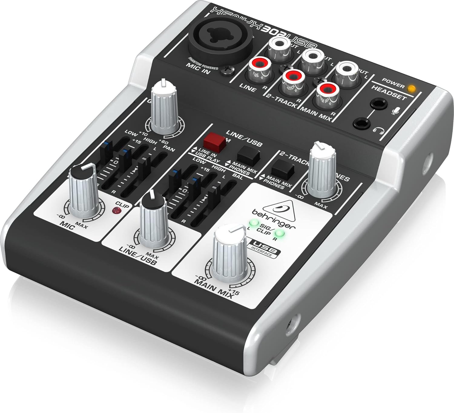 Behringer XENYX 1204USB Mixer premium a 12 ingressi 2/2-Bus con preamplificatori microfonici XENYX e compressori, EQ "britannico" e interfaccia USB/Audio