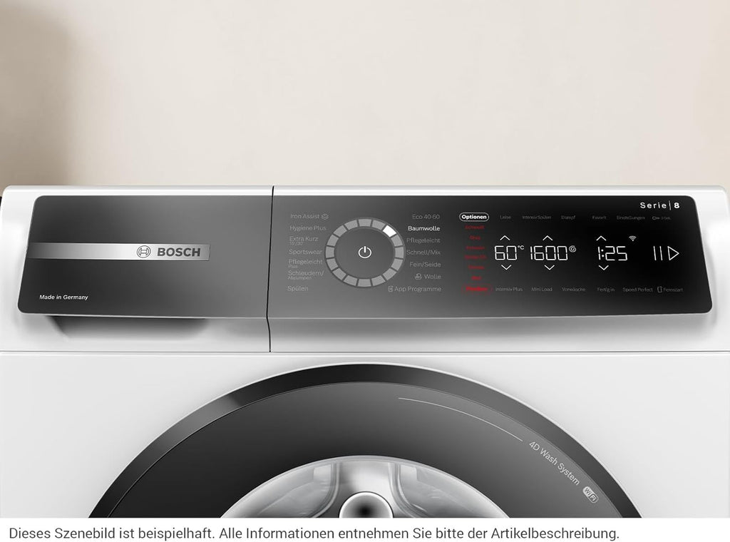 BOSCH WAN28127 Lavatrice Serie 4, a carica frontale, capacità 8 kg, 1400 giri/min, Iron Assist, Active Water Plus, EcoSilence Drive, Speed Perfect, bianco, 60 cm