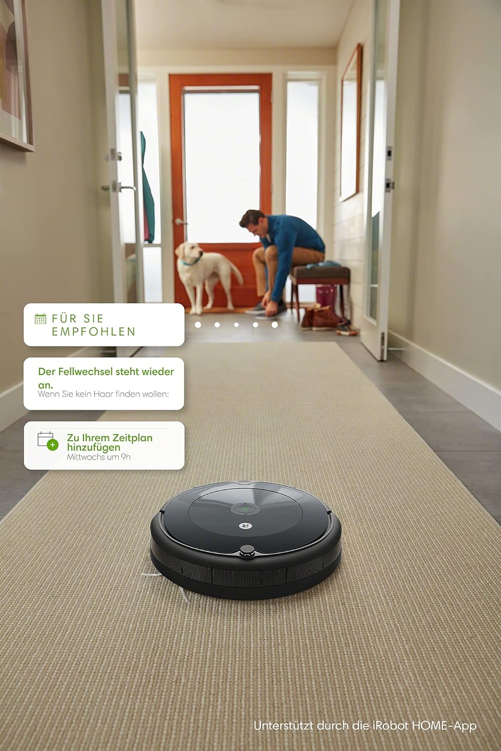 Robot aspirapolvere e lavapavimenti iRobot Roomba Combo Essential (Y0112), potente aspirazione e lavaggio, sistema di pulizia a 4 fasi, 3 livelli di aspirazione, pulizia Spot, controllabile tramite app, pulsanti o voce, Bianco