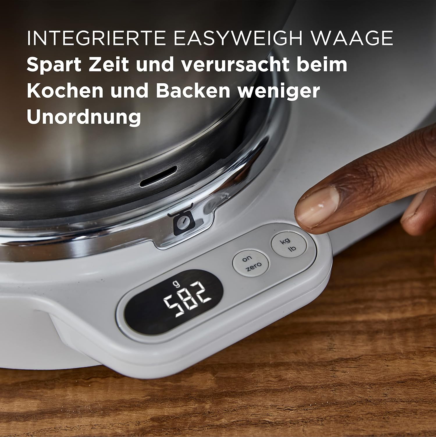 Kenwood Titanium Chef Baker KVL85.424SI Robot da cucina con bilancia integrata, incl. set pasticceria da 4 pezzi, ciotole da 7 L e 5 L, regolazione continua della velocità, 1200 W, Argento