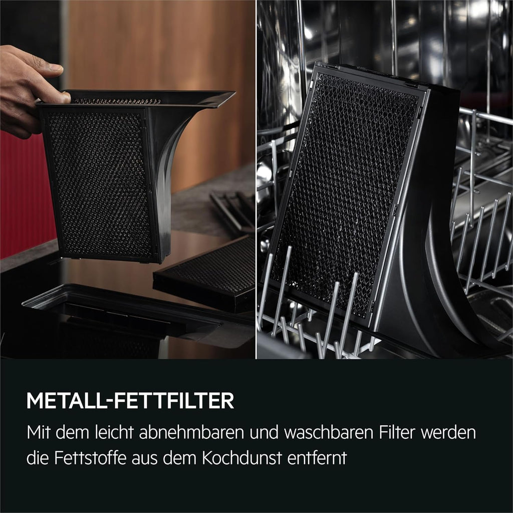 AEG piano cottura a induzione autonomo 80cm con cappa integrata / Prodotto in Germania / 4 zone cottura Flexi con funzione Bridge (combinazione di 2 zone) / Funzione automatica della cappa / Filtro a carbone attivo / COLI84COXB